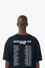Unfollow Me Oversize Crop Tee - Black