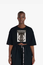 Unfollow Me Oversize Crop Tee - Black