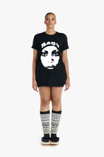 Badu Hooded Face Tee - Black