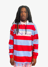 Badu World Long Sleeve Retro Rugby - Red